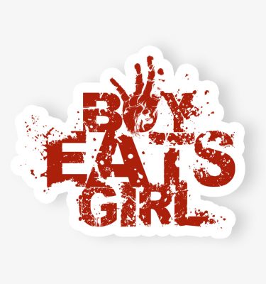 boy eats girl decal sticker